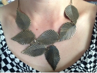 Vintage Retro Bronze Multilayer Leaves Pendant Necklace