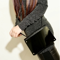Korean Fashion Black Mini Bag Mirror Phone Bag Shoulder Cross Body Bag