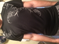 Men Summer Cotton Polyester Short-sleeved Mesh Tattoo T-shirt
