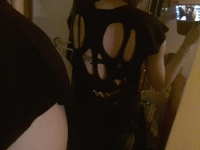 Sexy Fashion Women Girls Novelty Hollow Skull Back T-shirt Top