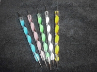 5Pcs 2 Ways Color Nail Art Dotting Marbleizing Paint Pen