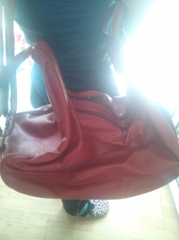 Hot New PU Leather Red/Black Backpack Handbag Shoulder Bag Rucksack 
