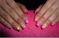 Colourful Fluorescence Nail Art Sticker 3D Decal Decorations