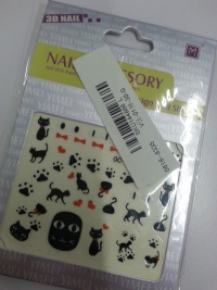 3D Black Cat Nail Decal Sticker Nail Art Decoration