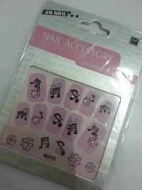 3D Musical Notes Rhinestone Nail Decal Sticker Nail Art Decoration