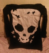 Casual Women Skull Print Long Sleeve Loose T-shirt