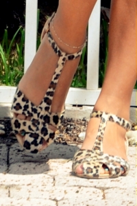 Sandals Shoes Leopard Flat Heel Flip   Flops