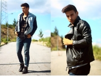 Men's Slim Personalized Multi Zipper Lapel Short Leather Coats