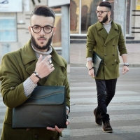 Mens Woolen Jacket Thick Blazer Lapel Style Mens Warm Outerwear