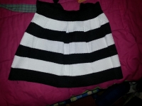 Vintage Black & White Stripe High Waist Short Skirts