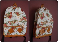 Pastoral Style Canvas Flower School Bags Students Bookbags Backpack