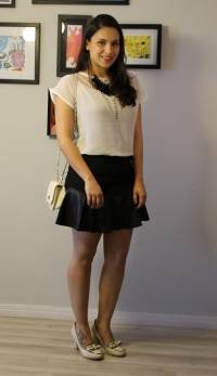 Women Fashion Laminated  Mini PU Leather Skirt A-line Skirt