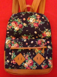 Pastoral Style Canvas Flower School Bags Students Bookbags Backpack