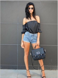 Fashion Sexy Candy Color Off Shoulder Short Polyester Blouse