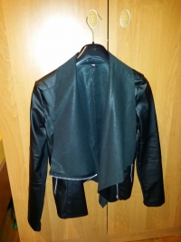 Women Casual Slim PU Jacket Black Zipper Cool Shirt