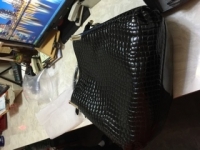 Womens Crocodile Japanned Leather Satchel Shoulder Tote Bags