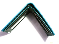 PULABO South Korea's Edition Iron Clamp Color Edge Leather Wallet