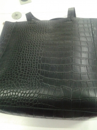 Women Causal 2 Black Crocodile PU Leather Tote Bags 2 Sets