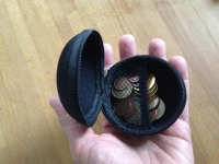 Unisex Round Hard Headset Coin Holder Bag Small Change Purse