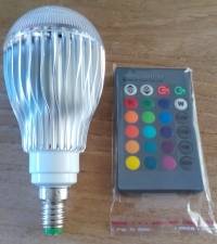 E14 9W RGB LED Magic Light Bulb Lamp With IR Remote Control AC 85-265V