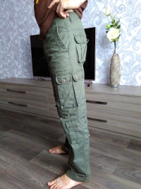 Mens Military Outdooors Loose Large Size Cotton Multi Pockets Cargo Pants
