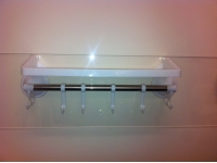 Bathroom Plastic Storage Rack Sundries Stand Corner Shelf With Hooks And Suckers