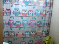 182x182cm Owls Design Waterproof Bathroom Shower Curtain With 12 Hooks