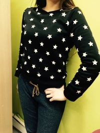Casual Star Printed Long Sleeve Round Neck Women T-Shirt