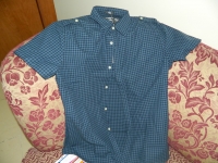 Men Cotton Blended Single Breasted Plaid Shirt Short Sleeve