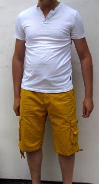 Mens Casual Cargo Shorts Multi Pocket Style 100% Cotton Washing Shorts