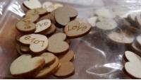 50Pcs Mini Wooden Love Hearts Wedding Decoration Scrapbooking Crafts DIY