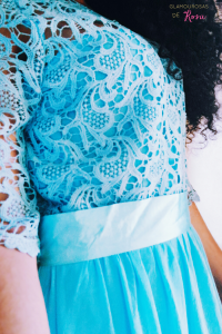 Crochet Lace Patchwork Chiffon Half Sleeve Maxi Dress
