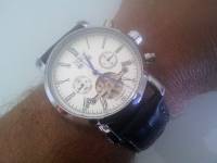 JARAGAR Luxury Skeleton Automatic Mechanical Leather Men Wrist Watch