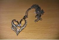 Kuniu 18K Gold Plated Necklace Zircon Heart Pendant Chain Jewelry