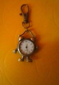 Vintage Bronze Alarm Design Analog Keychain Pocket Watch