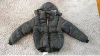 Mens Winter Coat Black Jacket Warm Cotton-padded Removable Hooded Overcoat