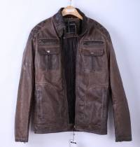 Vintage Motorcycle PU Leather Biker Jacket Winter Retro Locomotives Cool Men Coat