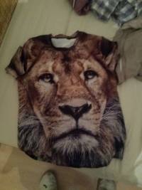 Mens 3D Animal Lion Printing Tops Tees Short Sleeve Casual Sport Summer T-shirt