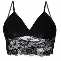Lady Hot Lace Trendy Straps Hollow Out Non-padded Crop Top Vest Bra