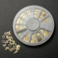 3D Nail Art Gold Metal DIY Sticker Design Wheel
