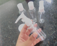Transparent 6PCS Travel Small Empty Spray Bottle Perfume Lotion Cream Holder Set 