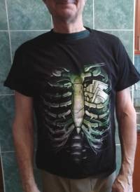 Summer Men Skeleton Money Printed 3D Black Short Sleeve T-shirt 