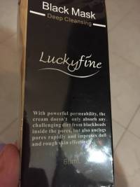Luckyfine Blackhead Removal Black Mask Peel-off Smoothes Skin Tender Purifying Deep Cleansing 60ml