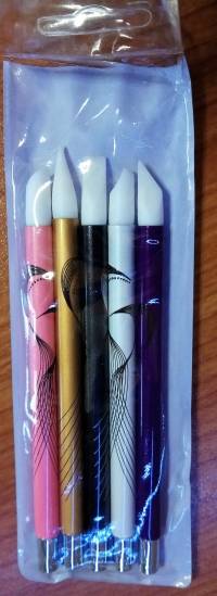 5pcs Silicone Nail Art Sculpture Painting Pen UV Gel Building Brush Manicure Tool Set