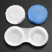 Small Frame Plastic White Blue Contact Lens Storage Soaking Cases