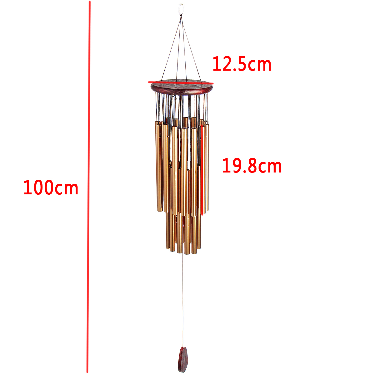 1 Pc Wind Chime 8 Tubes Bronze Metal Professional Gift for Yard Outdoor Garden