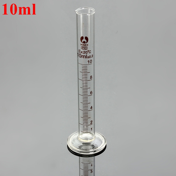 

10ml Glass Graduated Measuring Cylinder Tube With Round Base And Spout