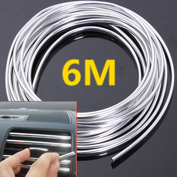 20ft 30mm Chrome Self Adhesive Car Edge Styling Moulding Trim Strip Protector ^