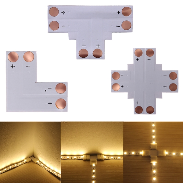 

2pin LED Connector T Shape Corner For 8mm 5050/3528 LED Strip Light