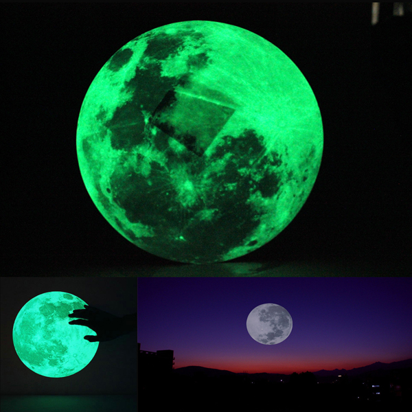 

30cm Large Moon Wall Sticker Removable Glow In The Dark Sticker